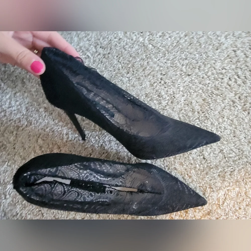 Zara Black Lace Heels - Picture 3 of 3